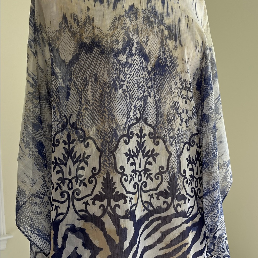 Chico’s sheer Coverup poncho blouse.  Size medium
